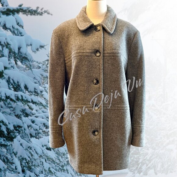 London Fog Women's Wool Peacoat Button Down Fully Lined Heavy Winter Coat - Picture 7 of 9